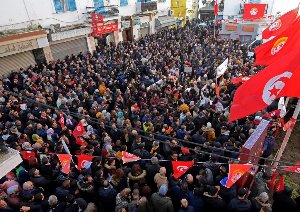 تظاهرات في تونس - فرانس برس