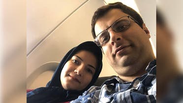 Soleimani Meimandi with wife Elnaz Nabiyi, shot down in plane (from his instagram, @javadsoleime).png