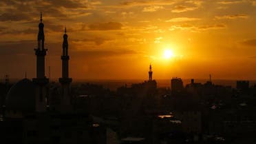 This picture taken on January 21, 2020 shows a view of the sunset from Rafah in the southern Gaza Strip. (AFP)