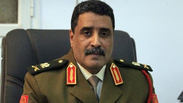 Ahmad al-Mesmari, spokesman for Haftar's forces, addresses the media in the eastern Libyan city of Benghazi on January 6, 2020. Forces of Libyan strongman Khalifa Haftar announced they had taken control of the coastal city of Sirte from factions loyal to the Tripoli government. Sirte, some 450 kilometres (280 miles) east of the capital Tripoli, had been held by forces allied with the UN-recognised Government of National Accord (GNA) since 2016.