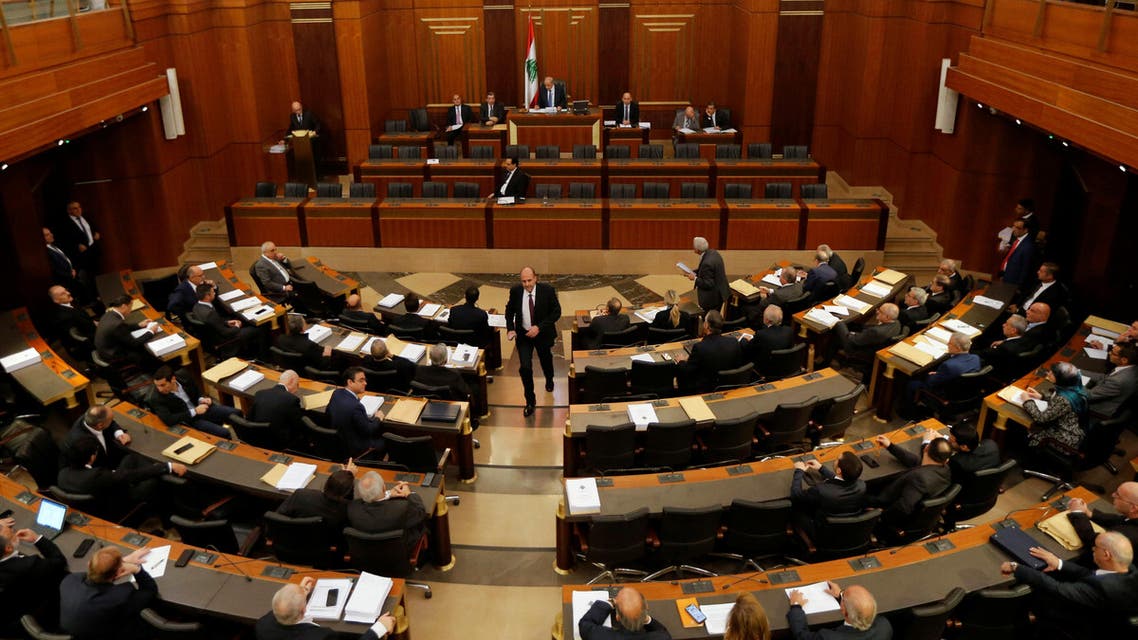 Lebanese members of parliament attend a parliament session in downtown Beirut, Lebanon. (Reuters)
