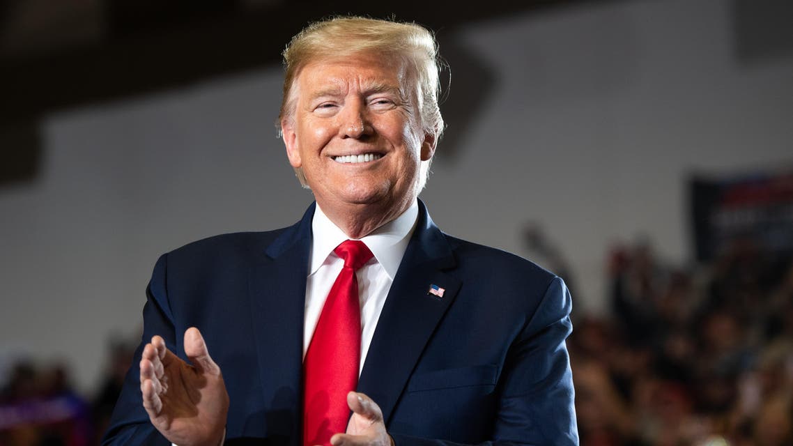 US President Donald Trump claps during a "Keep America Great" campaign rally at Wildwoods Convention Center in Wildwood, New Jersey, January 28, 2020. SAUL LOEB / AFP