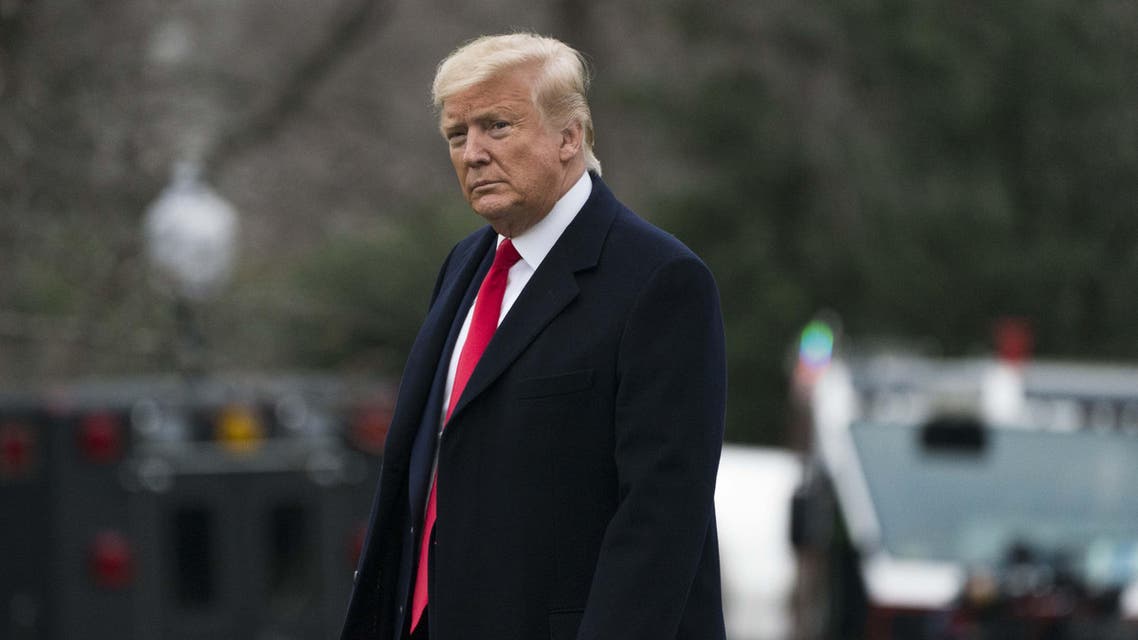 WASHINGTON, DC - JANUARY 28: U.S. President Donald Trump walks along the South Lawn of the White House to Marine One on January 28, 2020 in Washington, DC. President Trump is scheduled to appear at a campaign rally in Wildwood, New Jersey. Sarah Silbiger/Getty Images/AFP Sarah Silbiger / GETTY IMAGES NORTH AMERICA / AFP