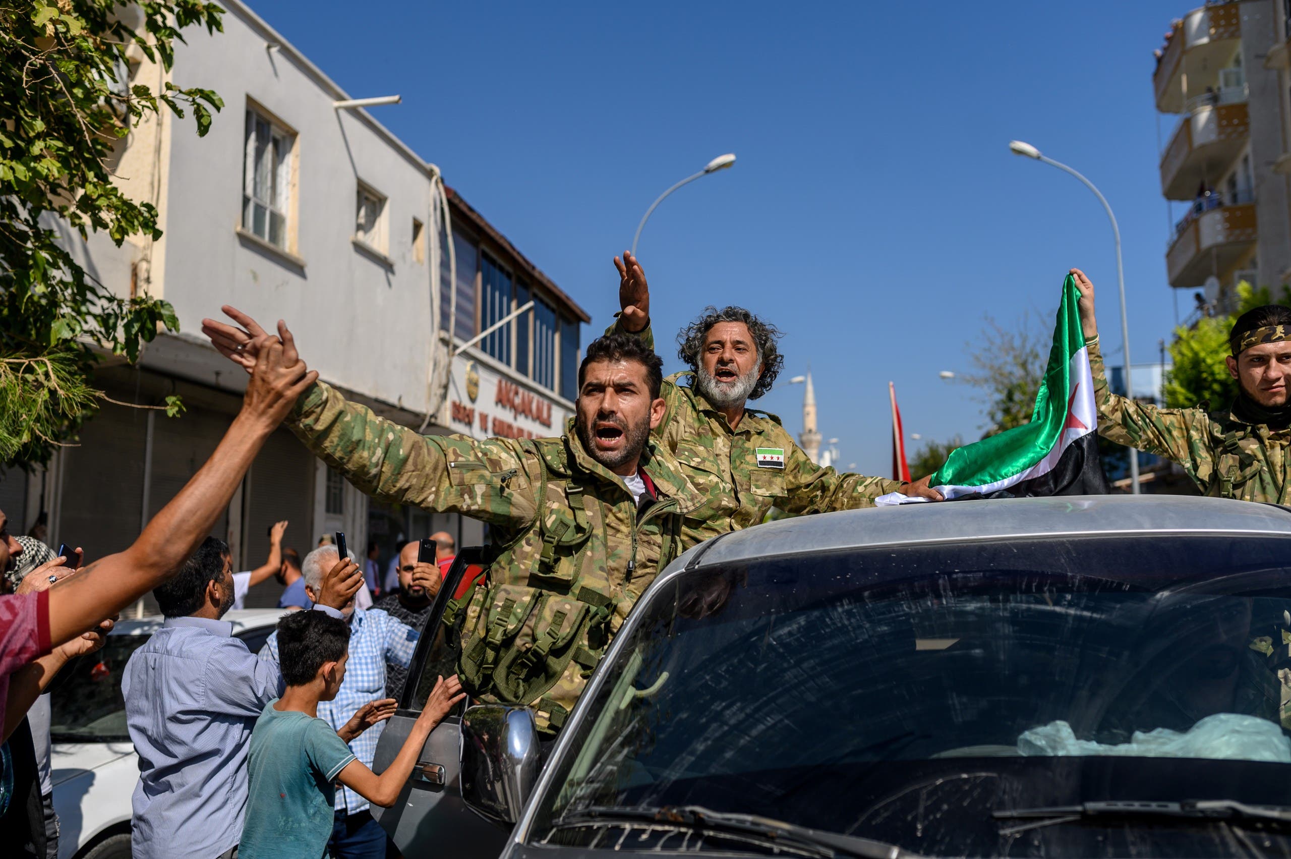 فصائل مدعومة من تركيا في تل أبيض(أرشيفية- فرانس برس)