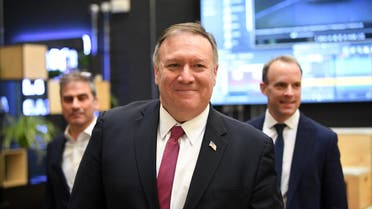 U.S. Secretary of State Mike Pompeo and Britain's Foreign Secretary Dominic Raab visit Epic Games Lab in London, Britain, January 30, 2020. (Reuters)