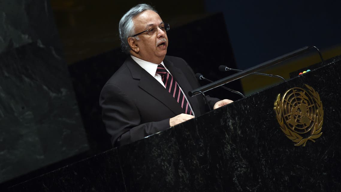 Saudi Arabia's permanent representative to the United Nations Abdallah Al-Mouallimi speaks at the UN headquarters in New York on January 22, 2015 during an informal meeting of the plenary of the General Assembly to address concerns of a rise in anti-Semitic violence worldwide. AFP PHOTO/JEWEL SAMAD