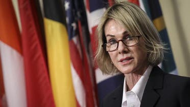 US Ambassador to the United Nations Kelly Knight Craft delivers a brief statement to the press after a closed Security Council meeting, at the United Nations headquarters on October 16, 2019 in New York City. (File photo: AFP)