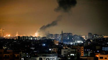 Smoke rises following an Israeli airstrike on Gaza City on January 15, 2020. The Israeli military said four rockets were fired from Hamas-controlled Gaza, the first since Israel's ally the US killed top Iranian general Qasem Soleimani.
