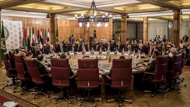 This picture taken on February 1, 2020 shows a view at an Arab League emergency meeting at the league headquarters in the Egyptian capital Cairo. (AFP)