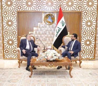 رئيس مجلس النواب محمد الحلبوسي يستقبل رئيس مجلس الوزراء المكلف محمد توفيق علاوي
