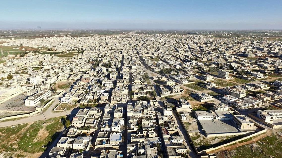 Aerial view of the town of Saraqib. Weeks of deadly bombardment by the Syrian regime and its Russian ally left many of Saraqib's homes defaced or pounded to smithereens. (AFP)