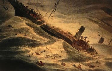 رسم تخيلي لحادثة غرق أس اس سنترال أميركا