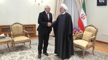 Iranian President Hassan Rouhani shakes hands with High Representative of the EU for Foreign Affairs and Security Policy and Vice-President of European Commission Josep Borrell in Tehran. (Reuters)