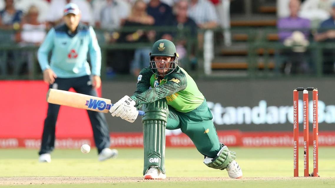 South Africa’s Quinton de Kock in action in the first ODI against England at Newlands Cricket Ground, Cape Town, South Africa, on February 4, 2020. (Reuters)