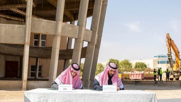 Prince Badr bin Abdullah bin Farhan Al Saud signed an agreement with MBC Group Chairman Sheikh Waleed to establish new headquarters in Riyadh. (Supplied)