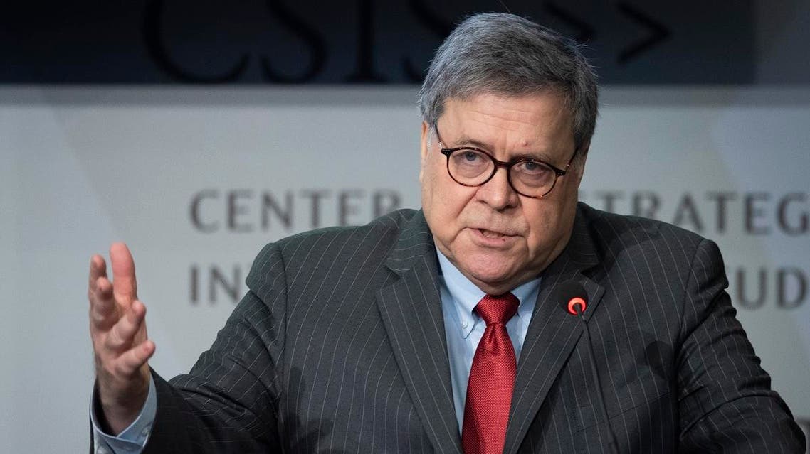  Barr during his keynote address to the Center for Strategic and International Studies, CSIS China Initiative Conference, on February 6, 2020, in Washington. (AP)