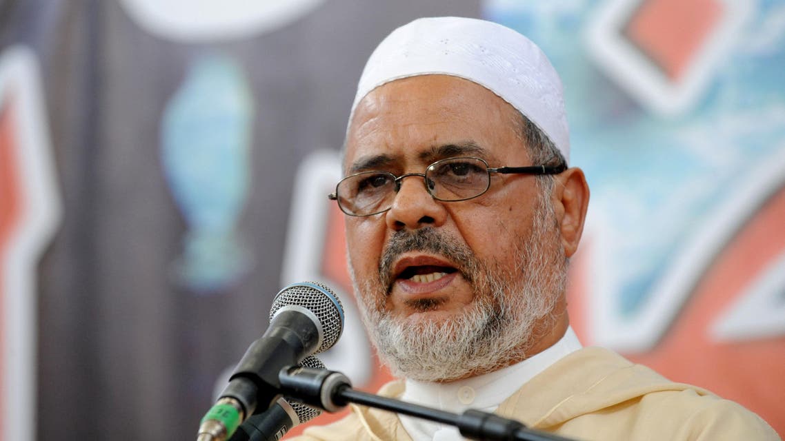 Ahmed al-Raissouni, now the head of the Islamic Union of Muslim Scholars gives a speech in 2012. (AFP)