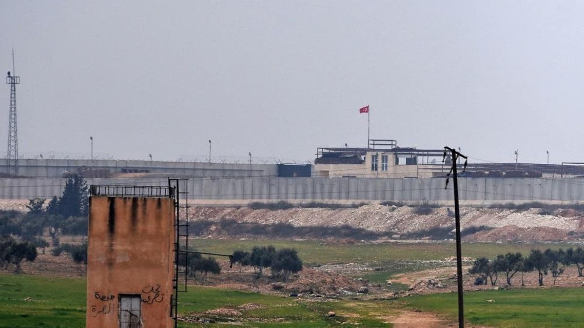A picture taken on February 5, 2020 shows a Turkish military observation post near Tall Touqan village, in Syria's northwestern Idlib province. (AFP)