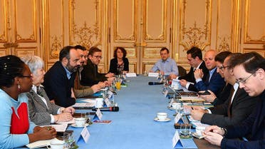 French Health and Solidarity Minister Agnes Buzyn (3rd-R) meets with other ministers in the cabinet to evaluate the situation of the n-Cov 2019 coronavirus on February 8, 2020 at the Hotel Matignon in Paris. (AFP)