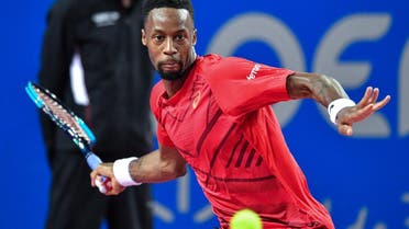 France’s Gael Monfils returns the ball to Canada’s Vasek Pospisil during their final match at the Open Sud de France ATP World Tour in Montpellier, southern France, on February 9, 2020. (AFP)