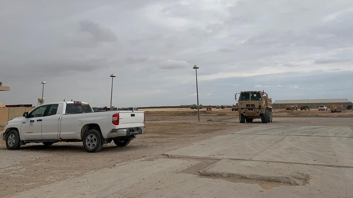 A picture taken on January 13, 2020, during a press tour organised by the US-led coalition fighting the remnants of the Islamic State group, shows a view inside Ain al-Asad military airbase housing US and other foreign troops in the western Iraqi province of Anbar. (AFP)