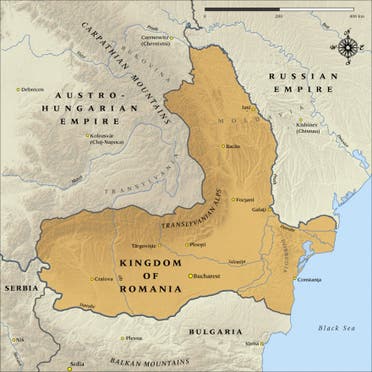 خريطة رومانيا سنة 1916