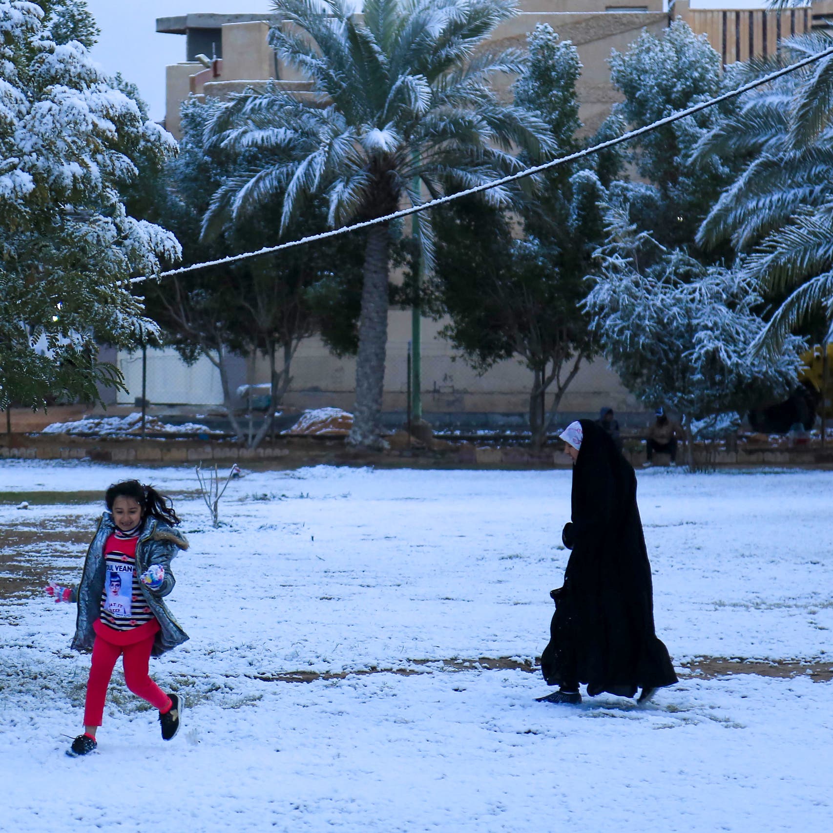 بالصور.. الثلوج تغطي بغداد وكربلاء لأول مرة منذ 12 عاما