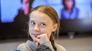 Swedish climate activist Greta Thunberg gives a press conference during a meeting with climate activists and experts from Africa focusing on key environmental threatening of the continent, on January 31, 2020 in Stockholm.