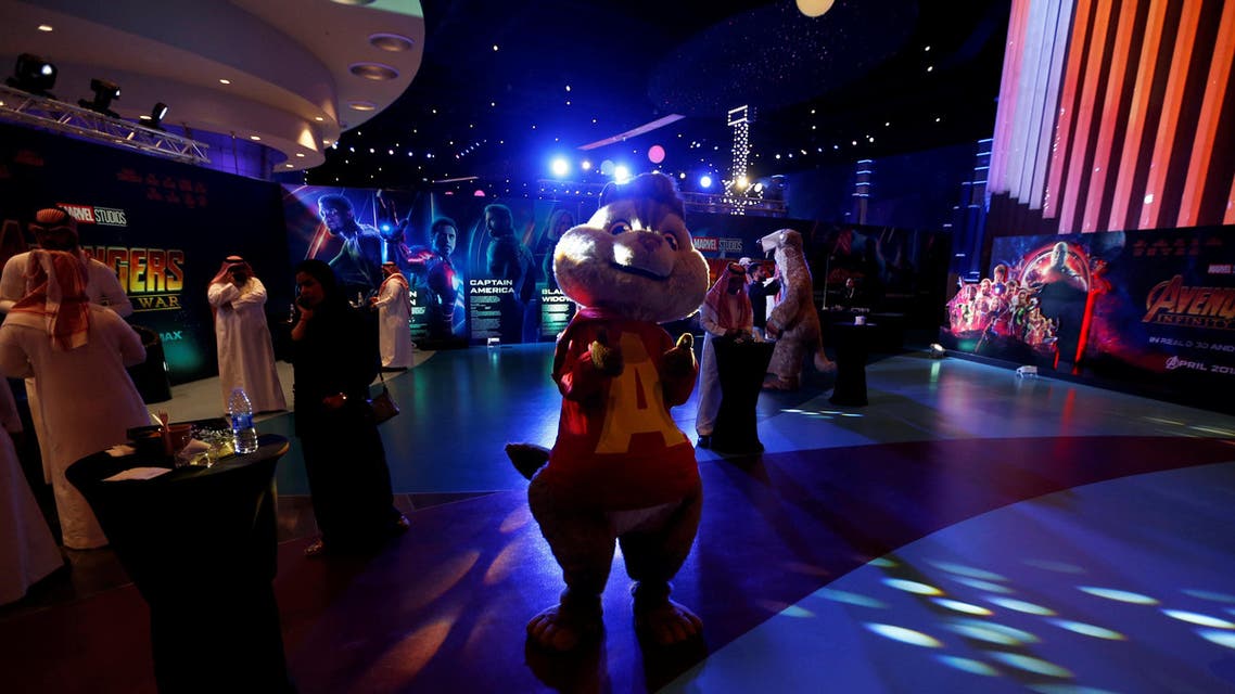 Saudi people are seen at Riyadh Park mall during the opening of a cinema, in Riyadh, Saudi Arabia. (Reuters)