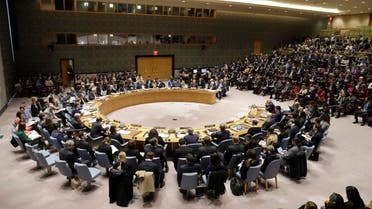 The Security Council meets to discuss the Palestinian situation at United Nations headquarters. (AP)