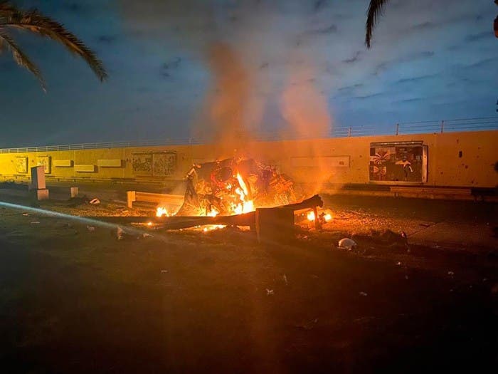 محل حمله پهپادی به خودروی حامل سلیمانی و همراهان در نزدیکی فرودگاه بغداد