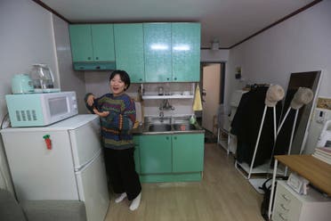 Kim Da-hye, a 29-year-old South Korean, talks about her semi-basement apartment in Seoul. (AP)