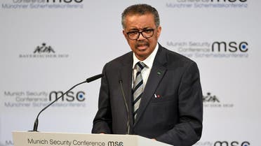 Director-General of the World Health Organization (WHO) Tedros Adhanom Ghebreyesus speaks at the annual Munich Security Conference in Germany February 15, 2020. (Reuters)