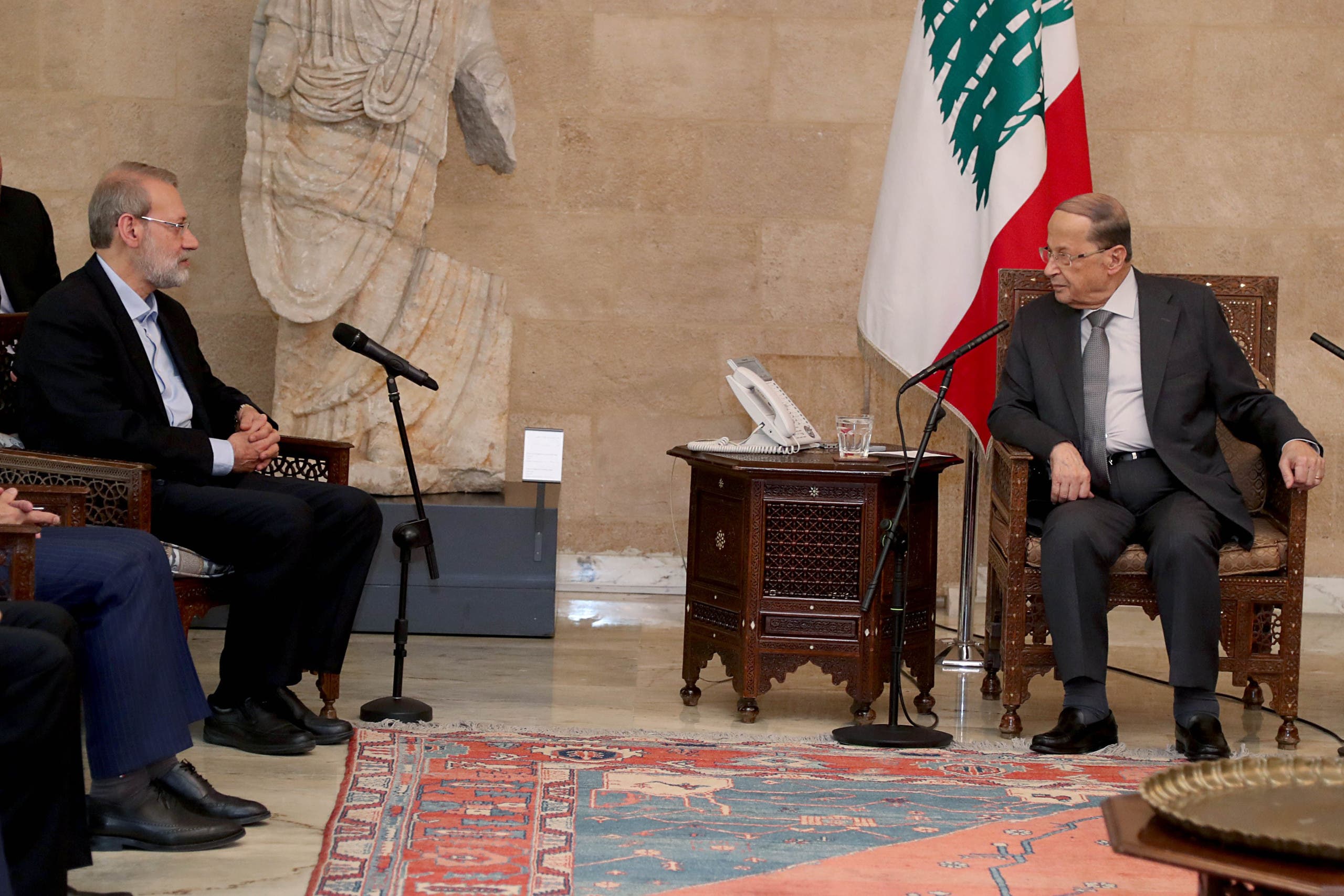 Aoun Larijani - Lebanese Presidency Twitter.jpeg