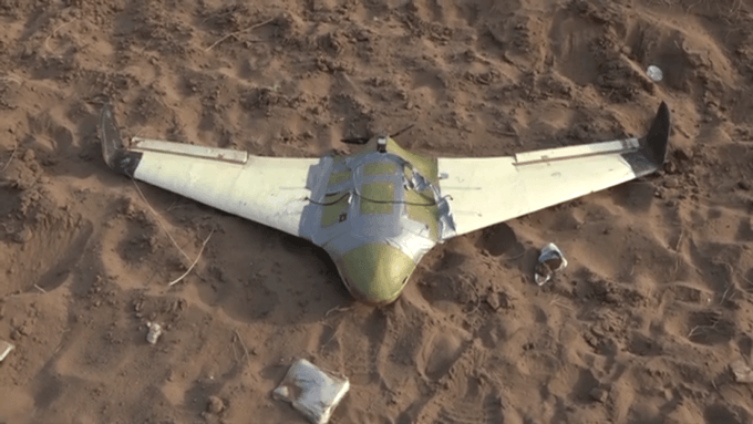 طائرة مسيرة حوثية أسقطها الجيش اليمني مؤخراً (أرشيفية)