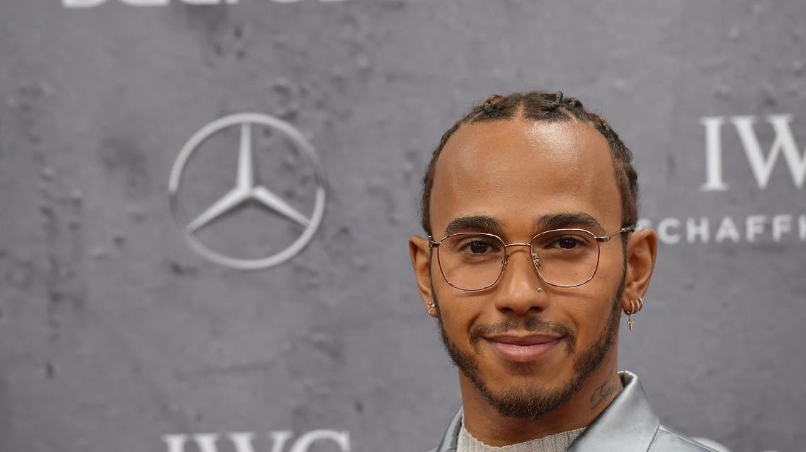 Laureus World Sportsman of the Year nominee Lewis Hamilton poses on the red carpet prior to the 2020 Laureus World Sports Awards ceremony in Berlin on February 17, 2020. (AFP)