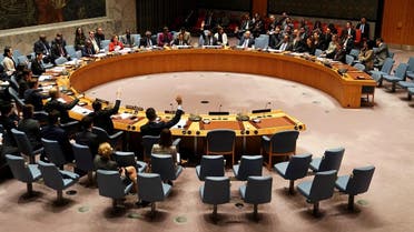 United Nations Security Council members vote on a resolution about Yemen's security at UN Headquarters in the Manhattan borough of New York City, on December 21, 2018. (Reuters) 