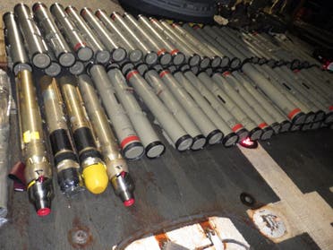 Photo of a seized illicit shipment of advanced weapons intended for the Houthis in Yemen. (CENTCOM)