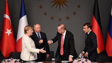 (From L) The leaders of Germany, Russia, Turkey and France leave during a summit on Syria at Vahdettin Mansion in Istanbul, on October 27, 2018. (File photo: AFP)