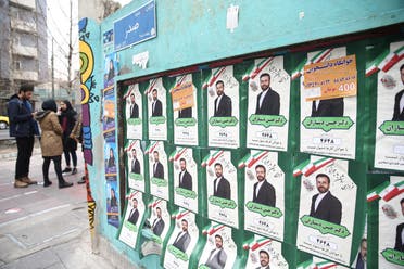 Parliamentary election campaign posters are seen in Tehran, Iran February 19, 2020. Picture taken February 19, 2020. (Reuters)