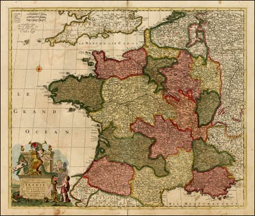 خريطة فرنسا بالقرن 18