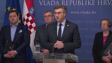 Croatian Prime Minister Andrej Plenkovic announcing first confirmed case of coronavirus in Croatia. (Reuters)