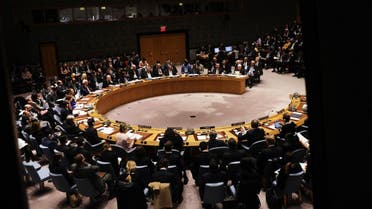 The United Nations (UN) Security Council meets to hear from Palestinian President Mahmoud Abbas at the UN in New York on February 11, 2020 in New York City. (File photo: AFP)