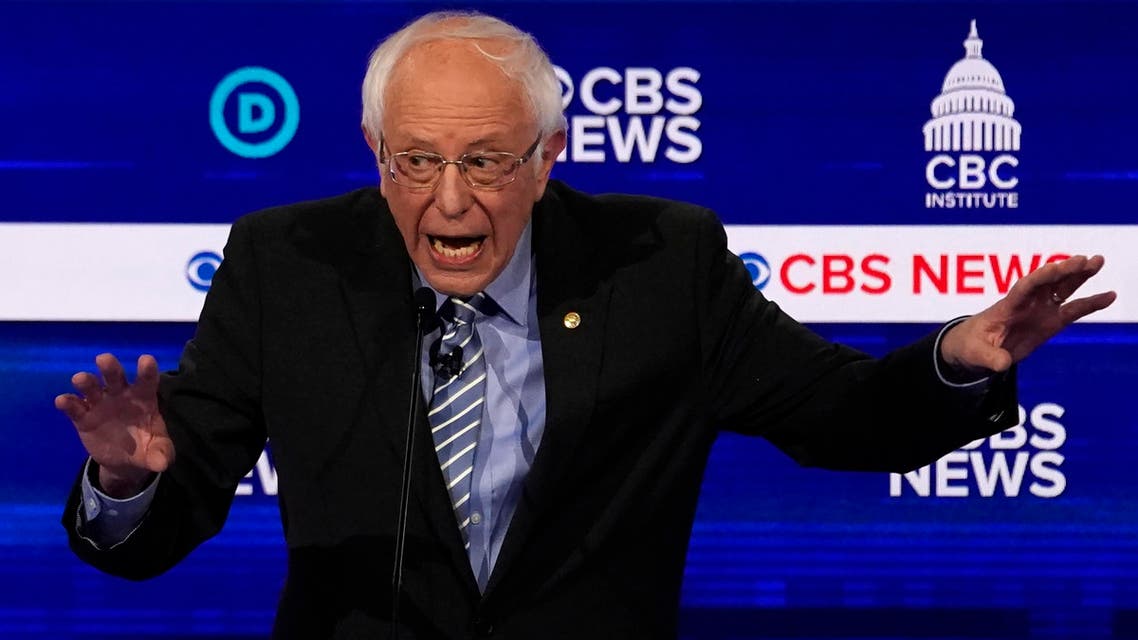 Democratic 2020 US presidential candidate Senator Bernie Sanders speaks at the tenth Democratic 2020 presidential debate at the Gaillard Center in Charleston, South Carolina, US, February 25, 2020. (Reuters)