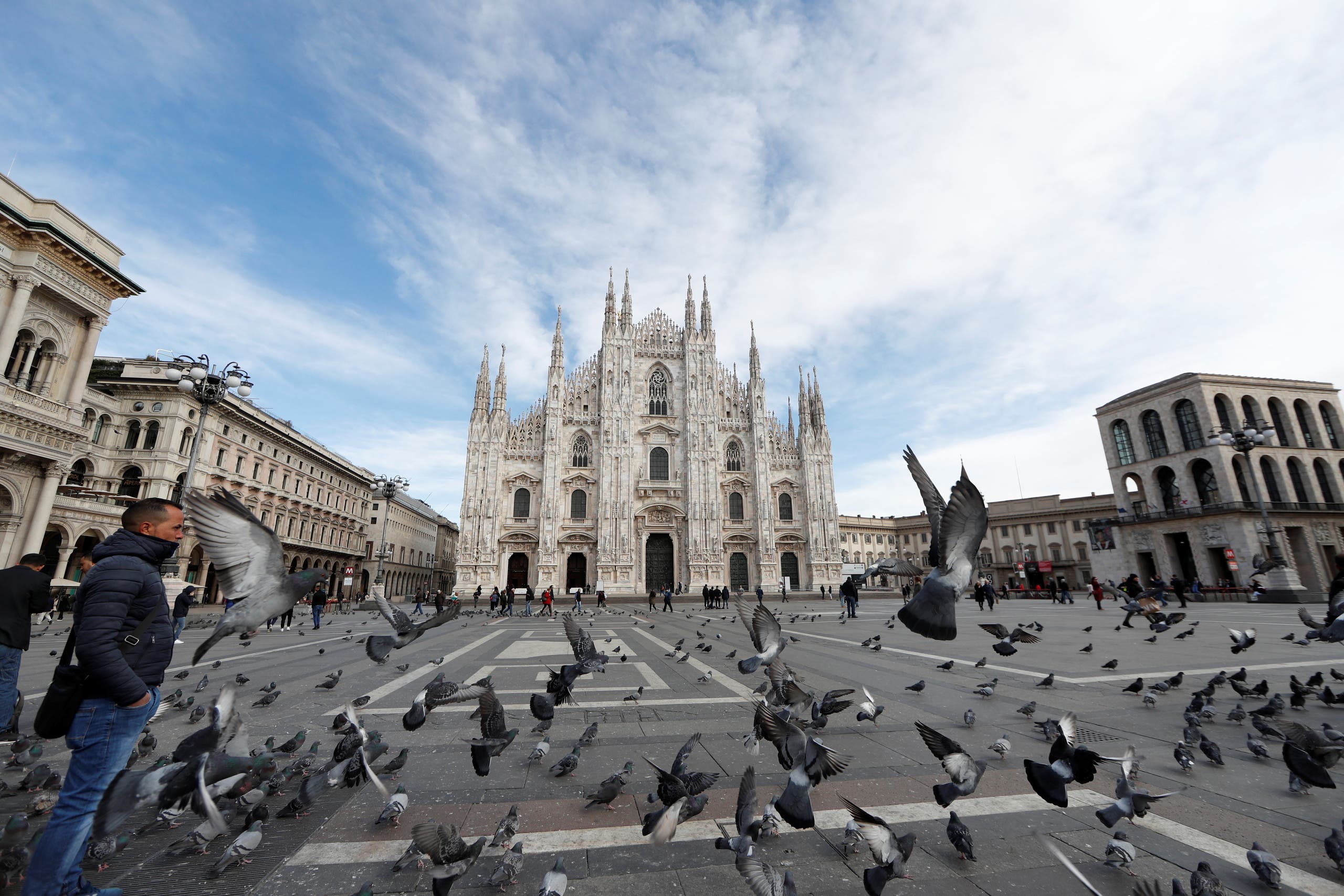 A general view of empty Duomo square, as a coronavirus outbreak continues to grow in northern Italy, in Milan, Italy, February 26, 2020. (Reuters)