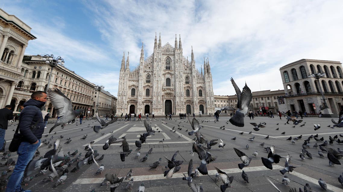 A general view of empty Duomo square, as a coronavirus outbreak continues to grow in northern Italy, in Milan, Italy, February 26, 2020. (Reuters)