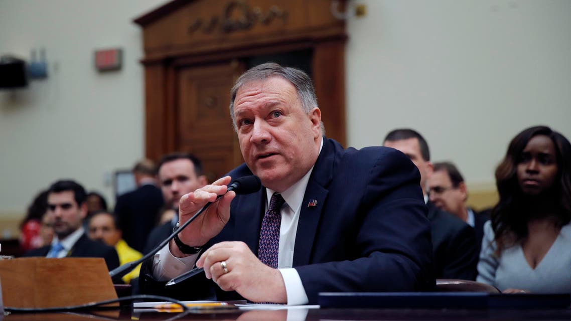 US Secretary of State Mike Pompeo testifies during a House Foreign Affairs Committee hearing on Capitol Hill in Washington on Feb. 28, 2020. (AP)