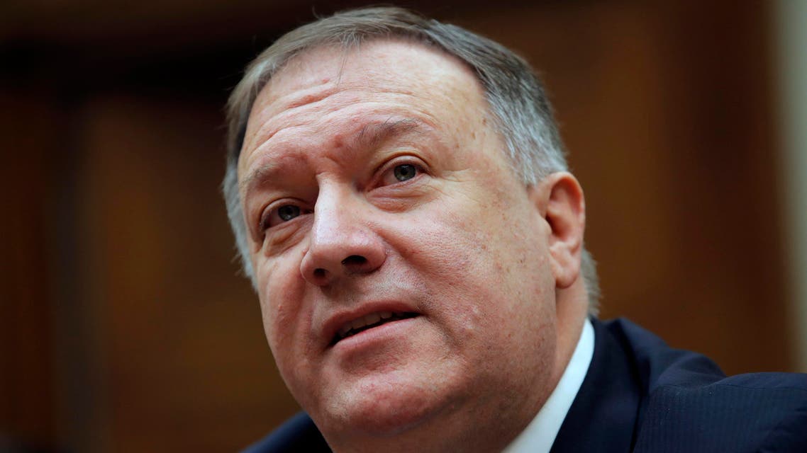 US Secretary of State Mike Pompeo testifies during a House Foreign Affairs Committee hearing on Capitol Hill in Washington on Feb. 28, 2020. (AP)