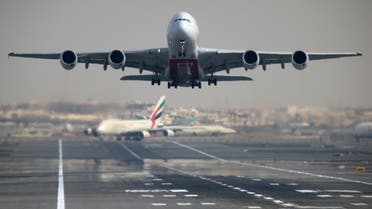 An Emirates Airline Airbus A380-800 plane takes off from Dubai International Airport in Dubai, United Arab Emirates February 15, 2019. REUTERS/Christopher Pike