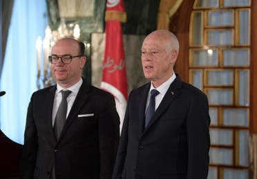 الرئيس التونسي قيس سعيد ورئيس الوزراء إلياس الفخفاخ